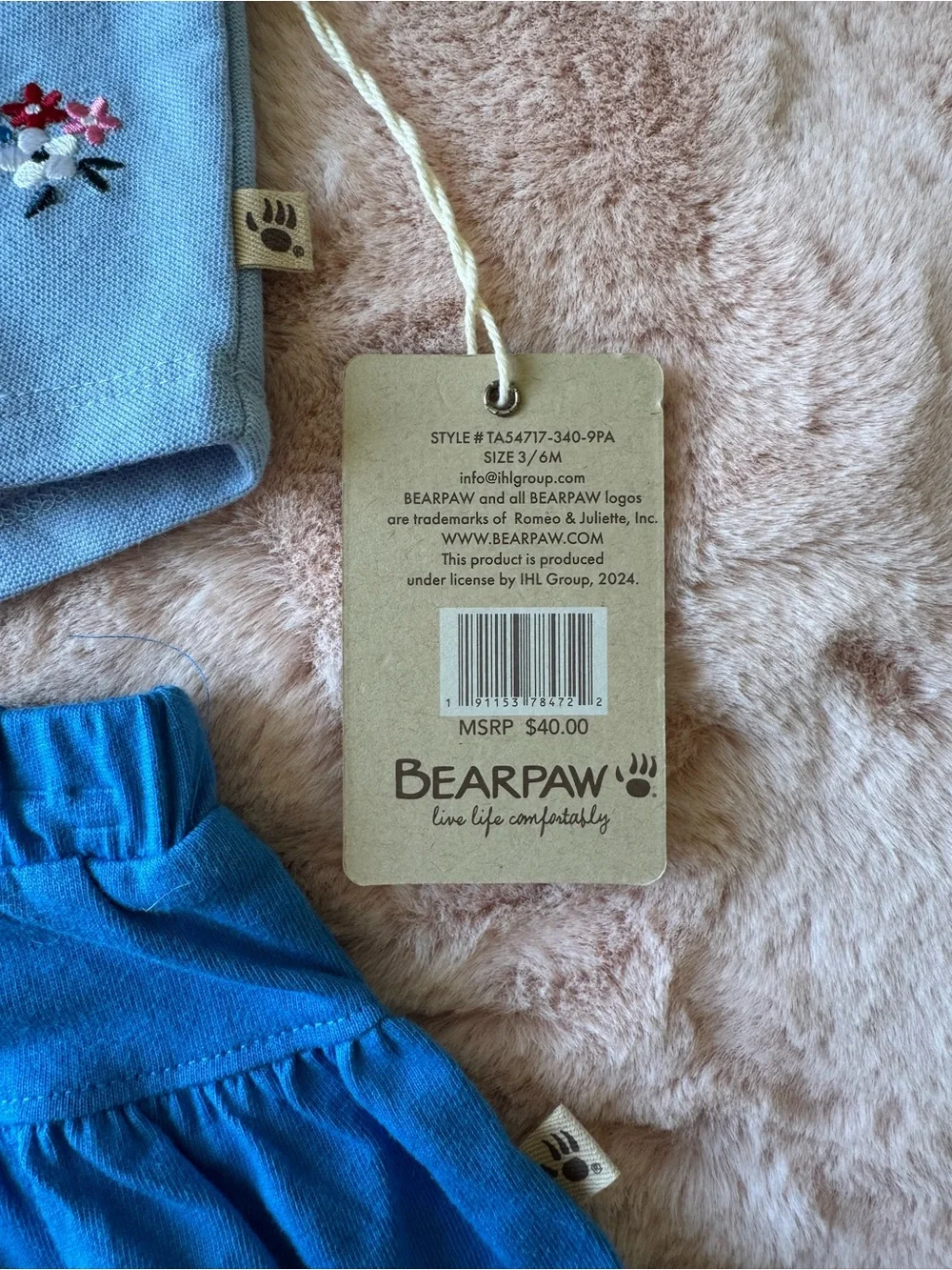 NWT Baby Bearpaw Embroidered Polo Shirt and Skirt Set Size 3-6 months